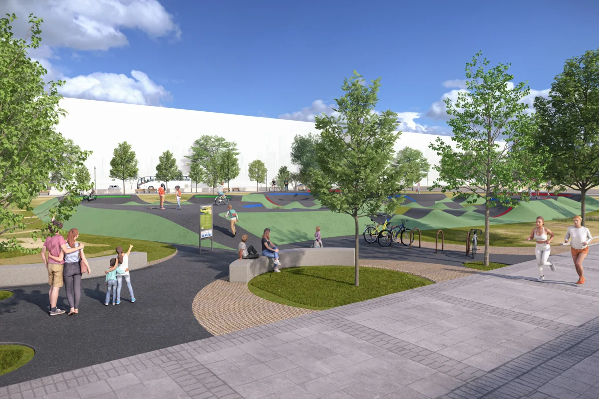 Projecte de Pumptrack a Madrid. Per encàrrec d'IOS Skateparks.